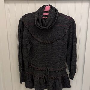 Elegant Dark Gray Cowl Neck Sweater